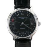 A Frederique Constant stainless steel gentleman's wristwatch, model FC320x35/36, circular black dial