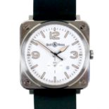 A Bell & Ross stainless steel automatic gentleman's wristwatch, ref BRS-64, with circular white