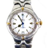 An Ebel Sportwave stainless steel gentleman's wristwatch, with circular white dial, date aperture,