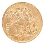 A George V gold sovereign, 1927, Pretoria, South Africa Mint.