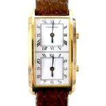 A vintage Hamilton 'Traveller' gold plated gentleman's wristwatch, ref. 623216E, the tank case
