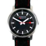 A Mondaine Night Vision stainless steel cased gentleman's wristwatch, Official Swiss Railways Watch,