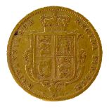 A Victoria Young Head Shield Back gold half sovereign, 1872.