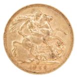 An Edward VII gold sovereign, 1906, Perth, Australia Mint.
