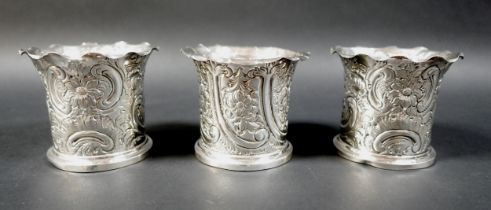 Three Victorian silver vases