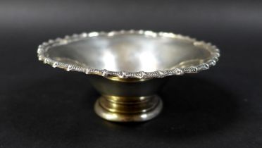 A silver dish with scalloped edge, Mappin and Web Ltd., Sheffield 1952, total weight 2.12 toz, 10.