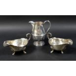 Three pieces of Victorian and later silver, comprising a George VI water jug, Adie Brothers Ltd.