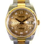 A Rolex Oyster Perpetual Datejust 36 gentleman's stainless steel and 18K yellow gold wristwatch,
