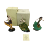 Three limited edition Coalport figurines of Art Deco ladies