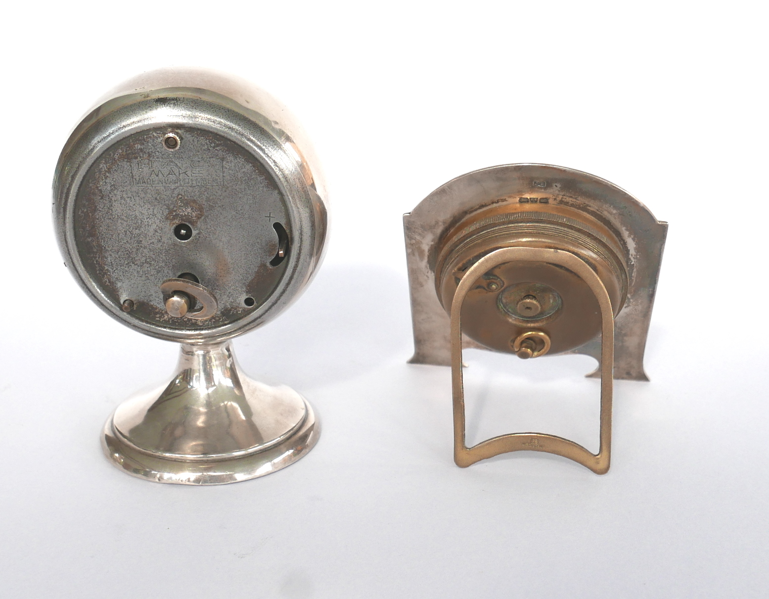 Two Edwardian silver desk clocks - Image 2 of 6
