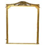 A large 19th century gilt overmantel mirror, with a pair of leafy branches to the pierced