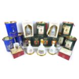 A collection of Royal commemorative and Christmas Bell's Old Scotch Whisky decanters, comprising
