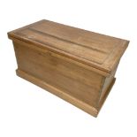 A 20th century pine blanket box, 101 by 54 by 53cm high.