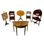 A group of 19th century and later furniture, including an early 20th century oak tilt top oval