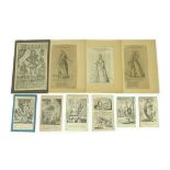 A collection of early prints, including after Antonio Tempesta "Battle of Greeks and Amazons"
