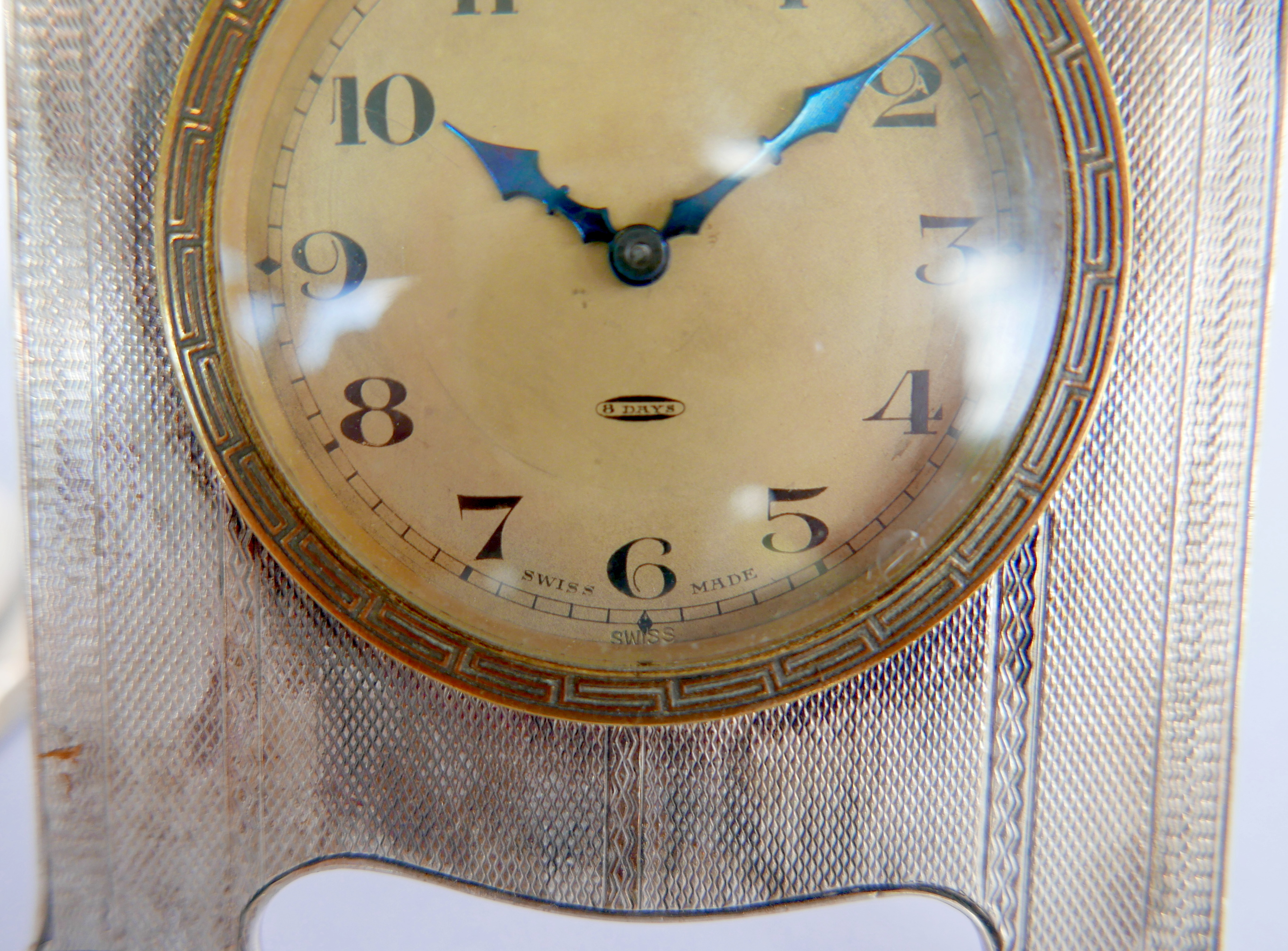 Two Edwardian silver desk clocks - Image 3 of 6