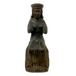 A 19th century carved oak ecclesiastical style figurine of a lady possibly the Madonna, 51cm high.