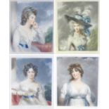 Sydney E. Wilson (British, b. 1869): a group of four coloured mezzotints of female portraits, all