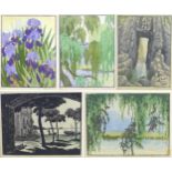 Wilfrid Rene Wood (British, 1888-1976): a collection of limited edition colour woodcut prints,