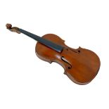 A 19th century continental violin, bearing label 'Fransiscus Gobetti Fecit Veniitis 17..', main body