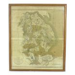 John Cary (British, 1754-1835): a map of Lincolnshire, dated 1801, framed and glazed, 60 by 51cm.