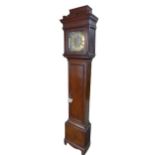 A Manister Baxter, St Neots 30-hour oak long-case clock, brass dial with Roman numerals and
