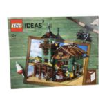 A boxed Lego old fishing store, Lego Ideas #018, 21310, unopened original box.