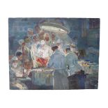 Gabor Miklossy (Romanian, 1912-1988): a 20th century medical operation scene, oil on board,