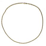 A 14ct gold ropetwist effect necklace, 15.3g, 53.5cm long, a/f.