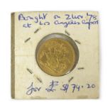A George V gold sovereign, 1917, Sydney, Australia mint.