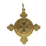 A 9ct gold St John Ambulance medallion, bearing inscribed verso '197108 Fanny Clinton', 12.6g, 4.5