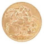 A George V gold sovereign, 1927, Pretoria, South Africa Mint.