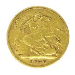 A Victorian gold half sovereign, 1900.