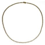 A 9ct yellow gold rolo link chain, 0.4 by 47cm long, 15.8g.