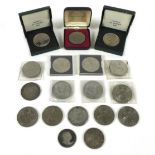 A collection of Charles II and later coinage, including a Charles II crown, 28.1g, A George III half