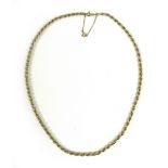 A 9ct gold rope twist effect necklace, 5.7g, 47.5cm long.