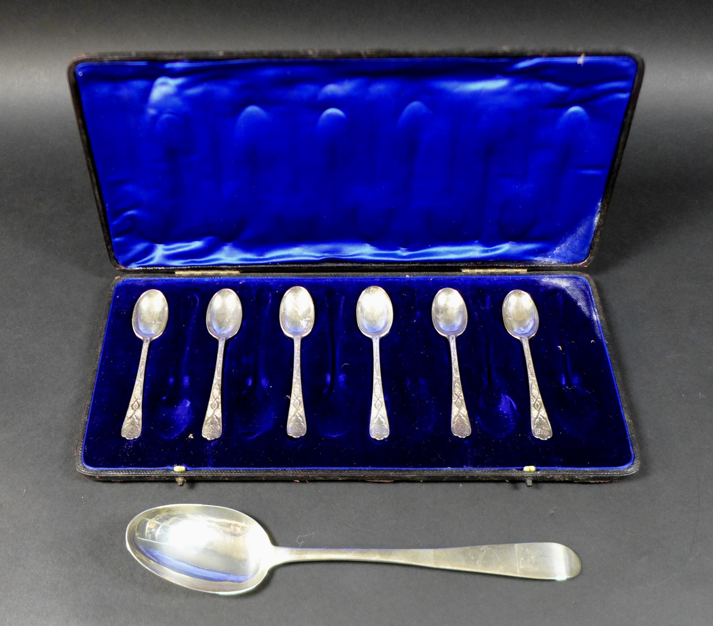 A collection of Georgian and later silver, comprising a Georgian Irish silver table spoon with