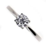 An 18ct white gold and diamond solitaire ring, the brilliant cut stone approximately 0.48ct, 5.0