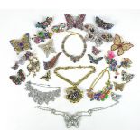 A collection of Butler & Wilson costume jewellery, predominantly of butterfly design, including