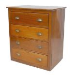 An Edwardian mahogany secretaire chest of drawers, slide-out secretaire drawer with fall front and