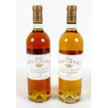 Vintage Wine: two bottles of Chateau Rieussec, one 2003 and one 2005, Sauternes, Grand Cru, U: low