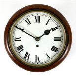 A modern oak dial clock, the cream dial with black Roman numerals, 8 day single fusee movement, with