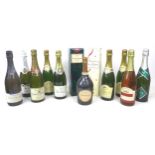A mixed parcel of champagnes and sparkling wines, including two boxed Moet & Chandon. (12 bottles)