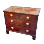 A 19th century small chest of two over two drawers, raised upon bracket feet, 93 by 51 by 77cm high.