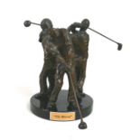 Jack Brendlinger (American, 20th century): 'The Swing' a bronze sculpture capturing a golf swing