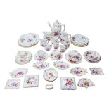 A collection of Royal Crown Derby Posie pattern wares, including a coffee pot, tea cups and saucers,