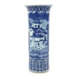 A Chinese Qing Dynasty, late 19th / early 20th century, porcelain sleeve vase with flared rim,