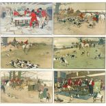 After Cecil Charles Windsor Aldin RBA (British, 1870-1935): 'The Fallowfield Hunt', a set of six