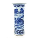 A Chinese Qing Dynasty, late 19th / early 20th century, porcelain sleeve vase with flared rim,