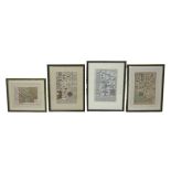 A group of four 18th century maps, including three strip maps by Emmanuel Bowen, two of Lincolnshire